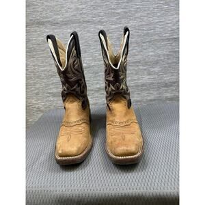 Estrella Boots Mens Size 25.5 US 7.5 Brown Leather Western Cowboy Square Toe